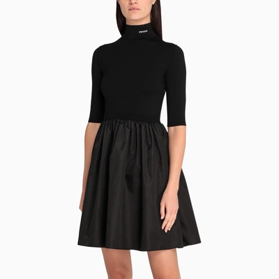 Shop Prada Re-nylon Gabardine Dress In Black