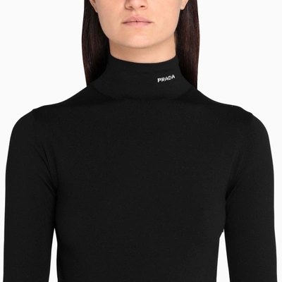 Shop Prada Re-nylon Gabardine Dress In Black