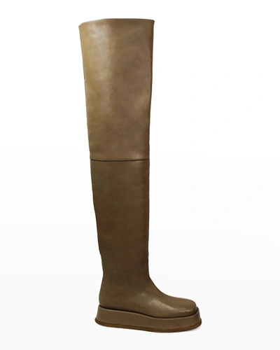 Shop Gia/rhw Rosie 10 Scrunch Over-the-knee Boots In Tawny Brown