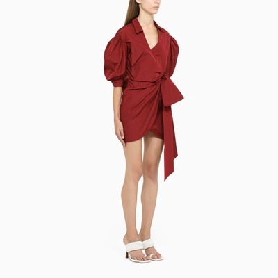 Shop Red Valentino Bordeaux Short Dress In Red