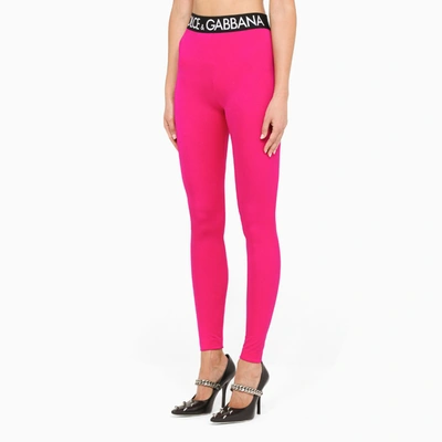 Shop Dolce & Gabbana Pink Leggings Trousers
