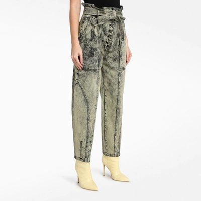 Shop Ulla Johnson Mint Brier Belted Jeans In Grey