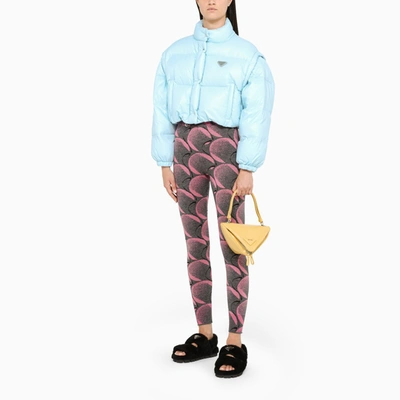 Shop Prada Grey Leggings With Pink Motif