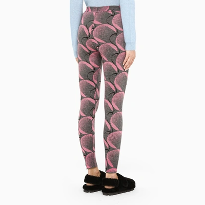 Shop Prada Grey Leggings With Pink Motif