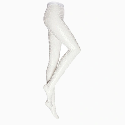 Shop Amina Muaddi X Wolford White Mesh Tights