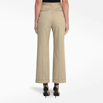 Shop Saint Laurent Beige Lace-up Trousers