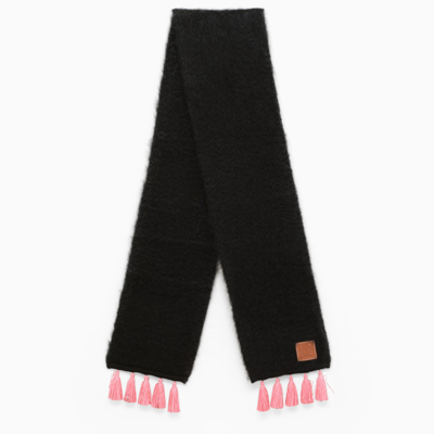 Shop Loewe Black Scarf With Tassels