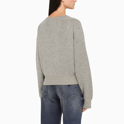 Shop Prada Gray V Neck Pullover In Grey