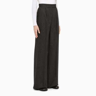 Shop Max Mara Gray Palazzo Trousers In Grey