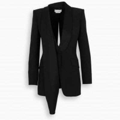 Shop Alexander Mcqueen Black Cady Single-breasted Jacket