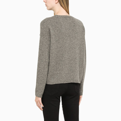 Shop Roberto Collina Grey Wool Blend Crewneck Sweater