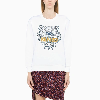 Shop Kenzo White Sweatshirt With Contrasting Embroidery