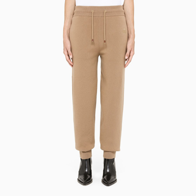 Shop Burberry Camel Josee Jogging Trousers In Beige