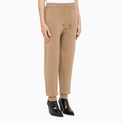 Shop Burberry Camel Josee Jogging Trousers In Beige