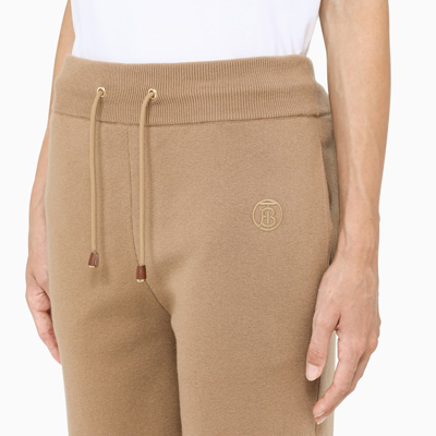 Shop Burberry Camel Josee Jogging Trousers In Beige