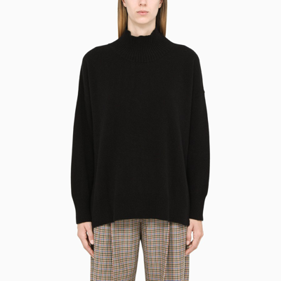 Shop Roberto Collina Black Wool And Cashmere Turtle Neck Sweater