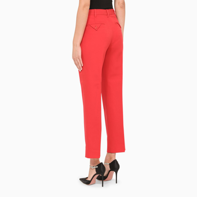 Shop Burberry Red Regular Trousers