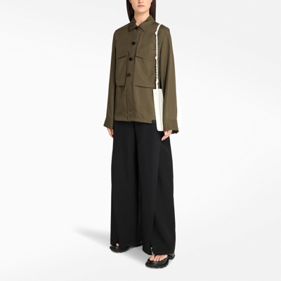 Shop Loewe Black Wool Front Vent Trousers