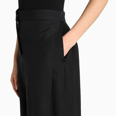 Shop Loewe Black Wool Front Vent Trousers