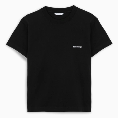 Shop Balenciaga Black T-shirt With Contrasting Logo