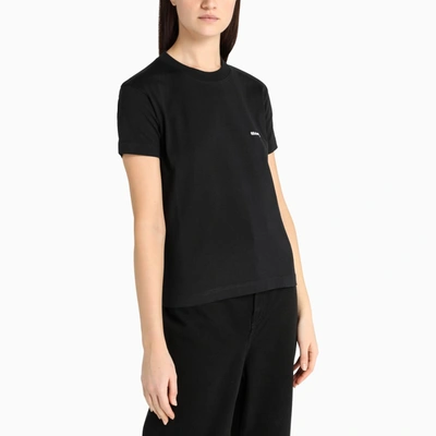 Shop Balenciaga Black T-shirt With Contrasting Logo