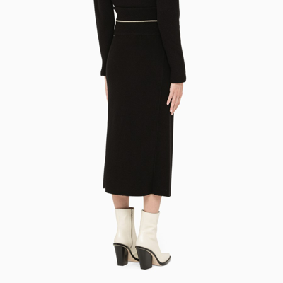 Shop Moncler Black Knit Midi Skirt