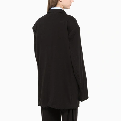 Shop Balenciaga Black Cotton Oversized Blazer