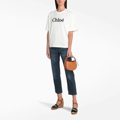 Shop Chloé Mid-rise Straight-leg Blue Jeans