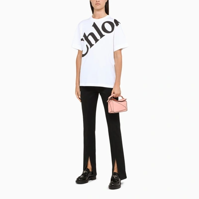 Shop Chloé White Logoed T-shirt