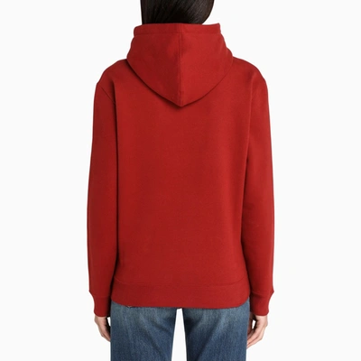 Shop Saint Laurent Red Logoed Sweatshirt Hoodie In Brown