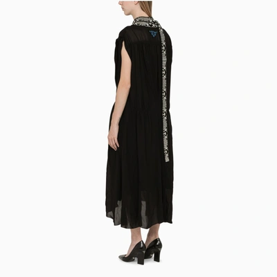 Shop Prada Black Dress With Jacquard Neckline