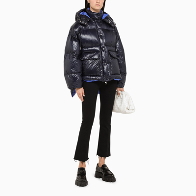 Shop Alexander Mcqueen Blue Oversized Down Jacket