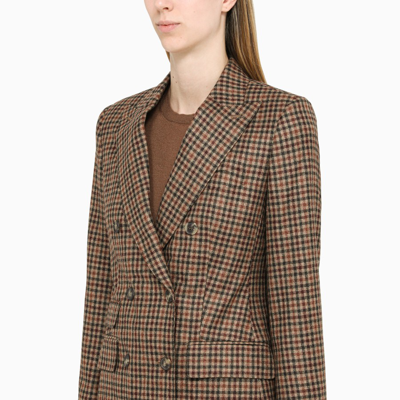 Shop Max Mara Brown Double-breasted Blazer