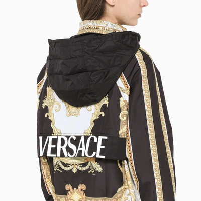 Shop Versace Barocco-print Field Jacket In Black