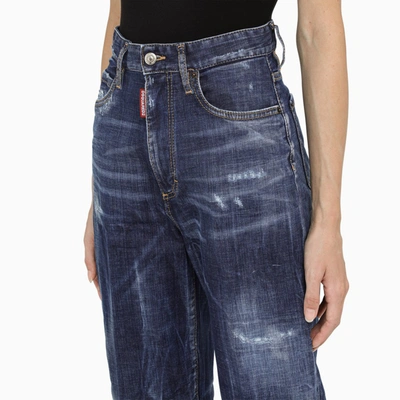 Shop Dsquared2 Blue Washed Boyfriend Jeans