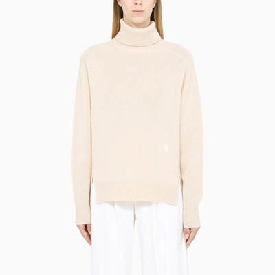 Shop Chloé Beige Turtle-neck Pullover