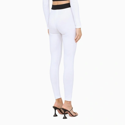 Shop Dolce & Gabbana White Logo-print Leggings