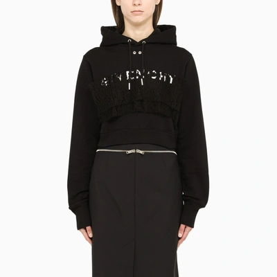 Shop Givenchy Black Sweatshirt With Lace Insert