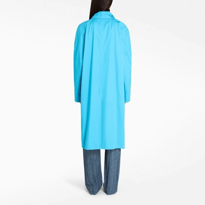 Shop Balenciaga Light Blue Single-breasted Car Coat