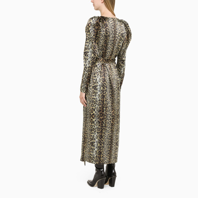 Shop Rotate Birger Christensen Animalier Long Dress In Multicolor