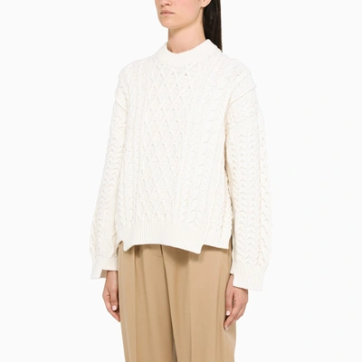 Shop Stella Mccartney White Aran Pullover