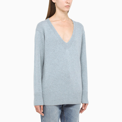 Shop Vince Light Blue Cashmere V-neck Sweater
