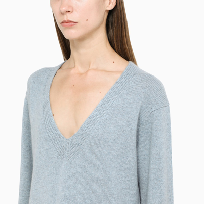 Shop Vince Light Blue Cashmere V-neck Sweater