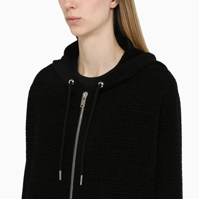 Shop Givenchy Black 4g-print Zipped Hoodie