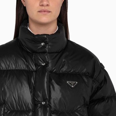 Shop Prada Black Short Down Jacket