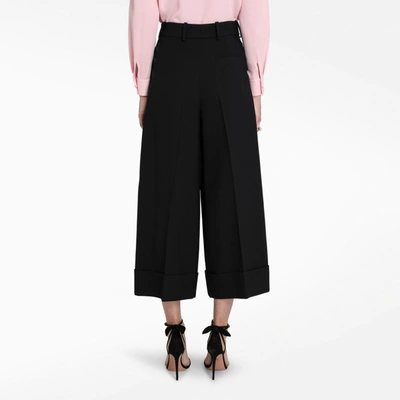 Shop Alexander Mcqueen Black Wide Leg Trousers