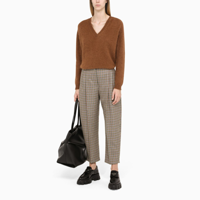 Shop Roberto Collina Brown V-neck Sweater