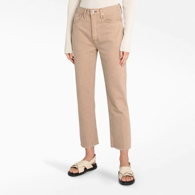 Shop Re/done Beige Straight Cropped Jeans