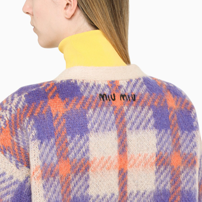 Shop Miu Miu Multicolour Long Cardigan Pullover In Multicolor