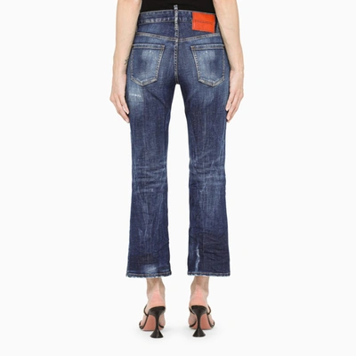 DSQUARED2 WORN EFFECT BLUE FLARED TROUSERS S75LB0557S30342-J-DSQUA-470